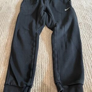 Nike Black Mens Sweatpants with White Swoosh